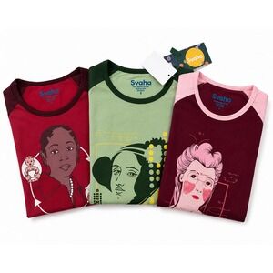 Svaha Lot of 3 STEM Graphic Shirts STEMinist Science Pioneers Math Academia Nerd